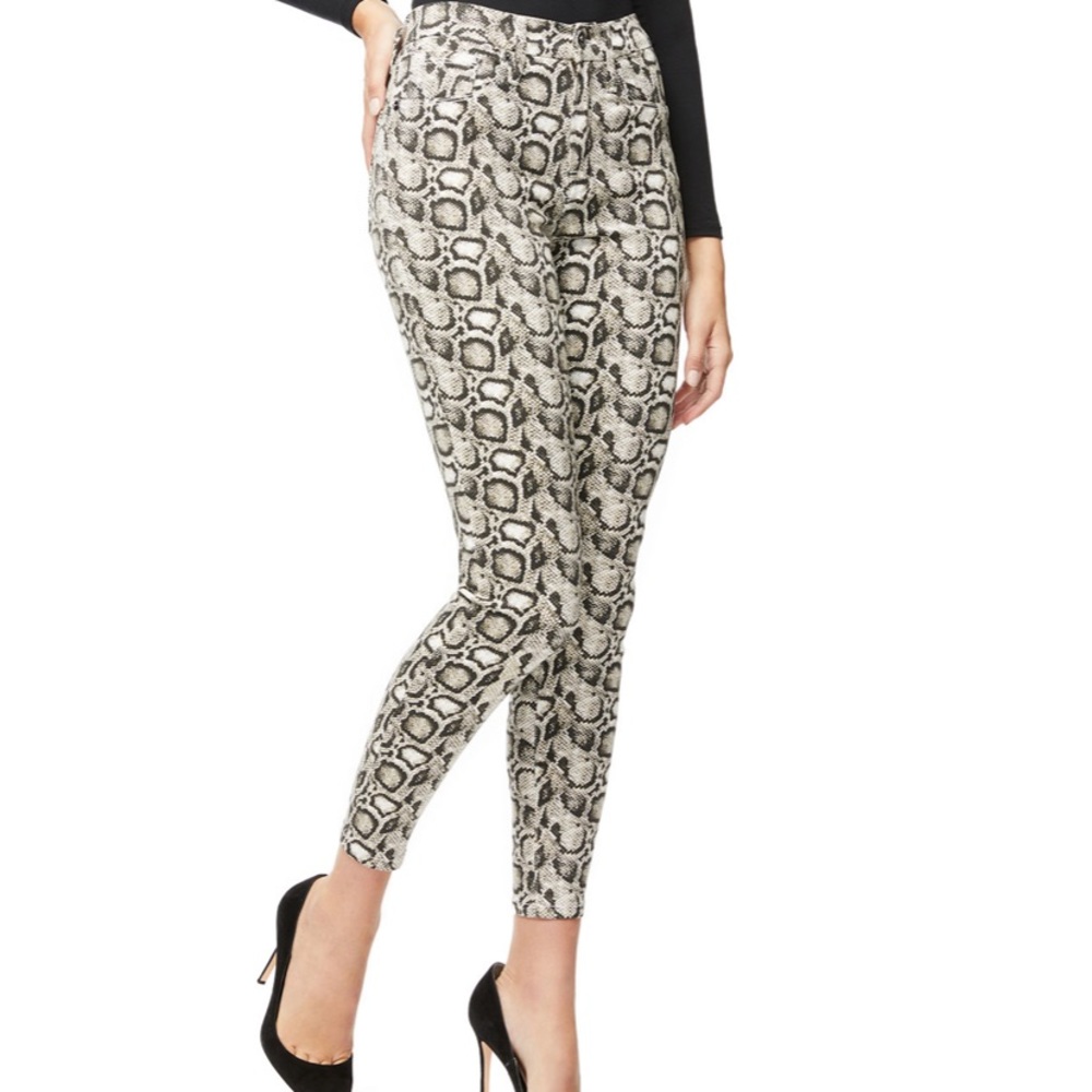 Good American Good Legs Snake Print Skinny Jeans